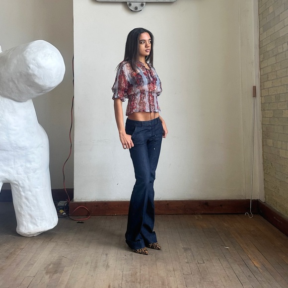 Just Cavalli Paisley Print Peplum Top - Picture 7 of 9